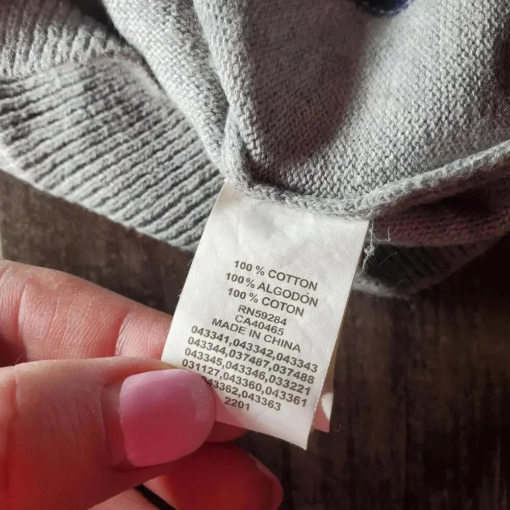 PLACE Est. 1989 V-Neck Toddler Boy Argyle Knit Sweater Gray Size 18-24M